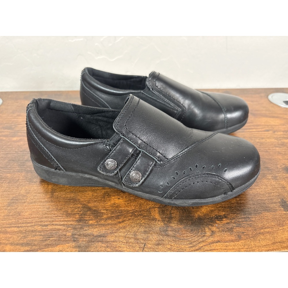 Rockport Works Womens 8M Black Leather Composite Safety Toe EH Work Shoes RK761